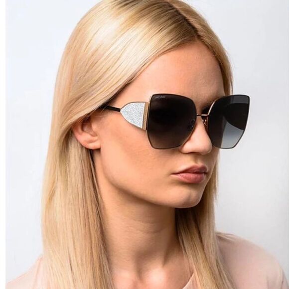 JIMMY CHOO Sunglasses River/S 2M2 Black Oversized Women NEW - Picture 15 of 15